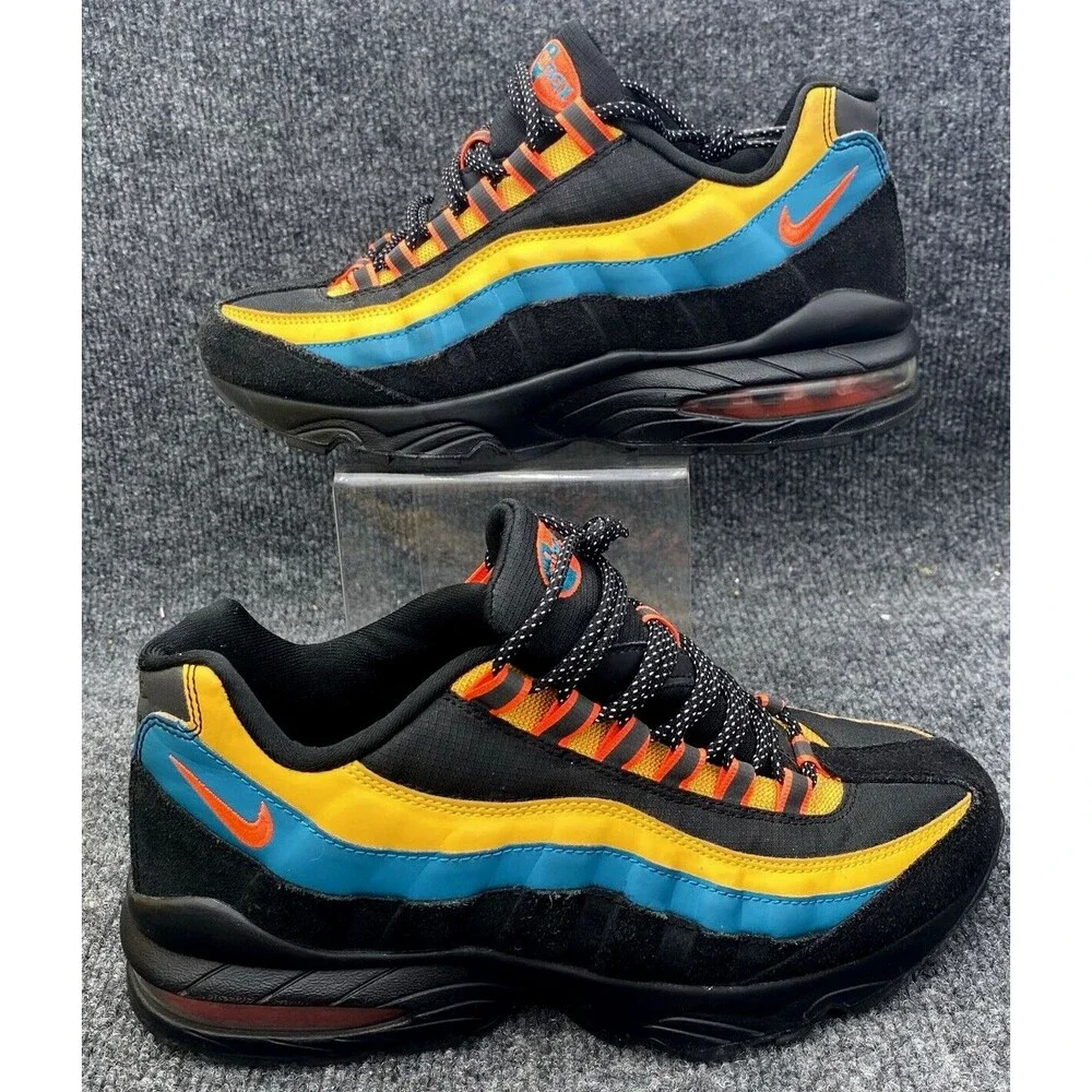 Nike Air Max 95 SE GS Black Bright Spruce Size 7Y Kids Sneakers CU1095-001
